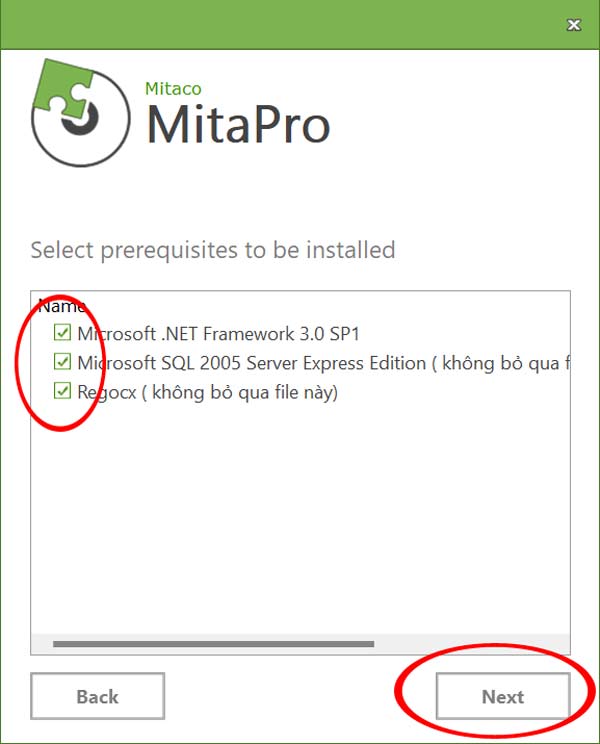 Các file cần cài của mitapro new
